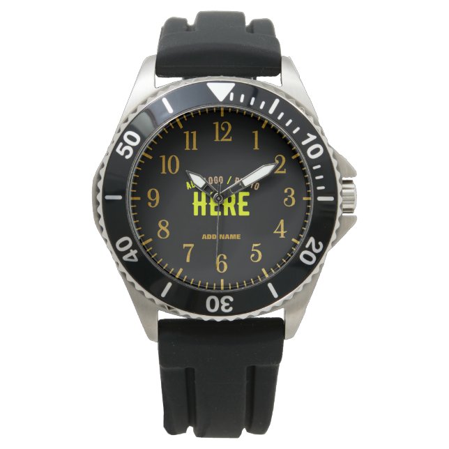 MODERNE, STYLISCH ZOLLBARE, SCHWARZE VERIFIZIERTE  ARMBANDUHR (Vorderseite)