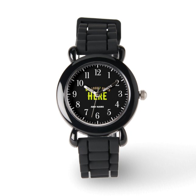 MODERNE, STYLISCH ZOLLBARE, SCHWARZE VERIFIZIERTE  ARMBANDUHR (Vorderseite)