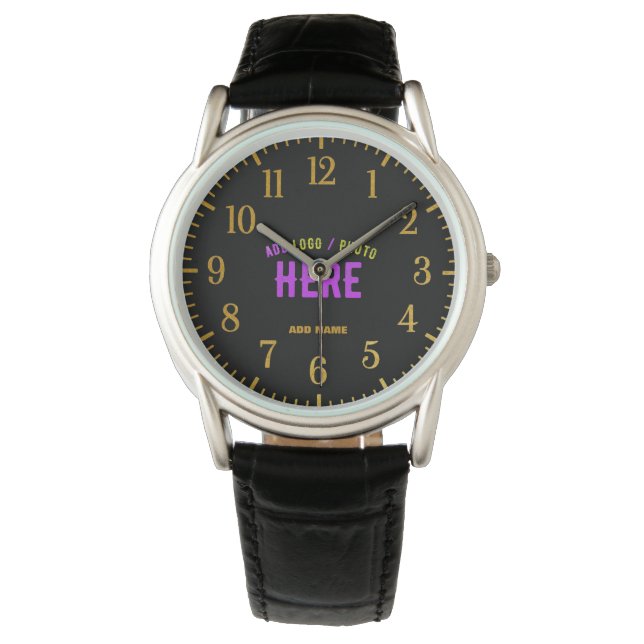 MODERNE, STYLISCH ZOLLBARE, SCHWARZE VERIFIZIERTE  ARMBANDUHR (Vorderseite)