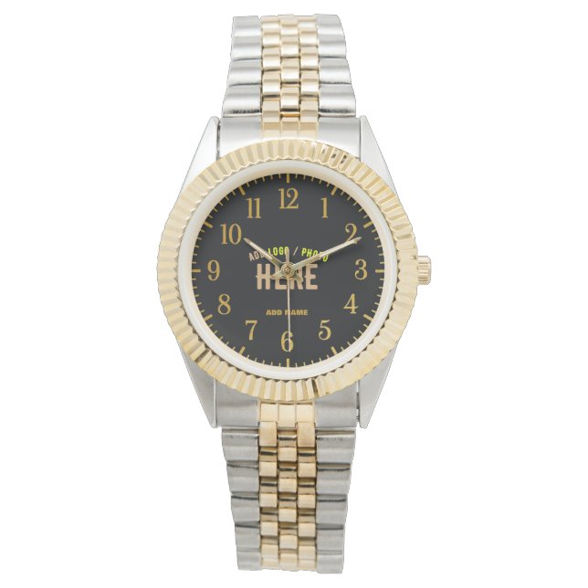 MODERNE, STYLISCH ZOLLBARE, SCHWARZE VERIFIZIERTE  ARMBANDUHR (Vorderseite)