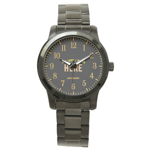 MODERNE, STYLISCH ZOLLBARE, SCHWARZE VERIFIZIERTE  ARMBANDUHR (Vorderseite)