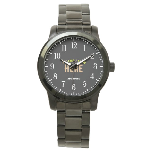 MODERNE, STYLISCH ZOLLBARE, SCHWARZE VERIFIZIERTE  ARMBANDUHR (Vorderseite)