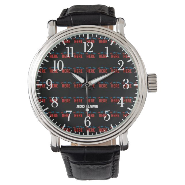 MODERNE, STYLISCH ZOLLBARE, SCHWARZE VERIFIZIERTE  ARMBANDUHR (Vorderseite)