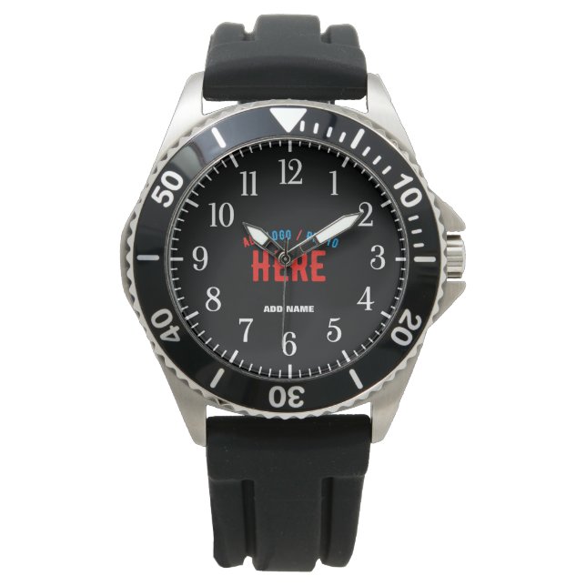 MODERNE, STYLISCH ZOLLBARE, SCHWARZE VERIFIZIERTE  ARMBANDUHR (Vorderseite)