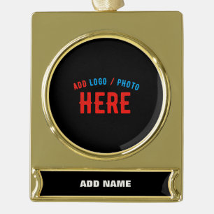 MODERNE, STYLISCH ZOLLBARE, SCHWARZE VERIFIZIERTE Banner-Ornament GOLD