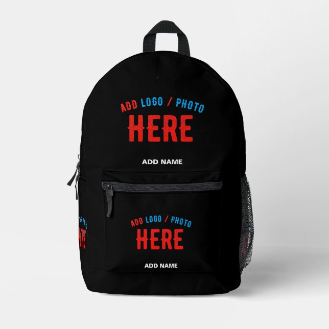 MODERNE, STYLISCH ZOLLBARE, SCHWARZE VERIFIZIERTE  BEDRUCKTER RUCKSACK (Vorderseite)