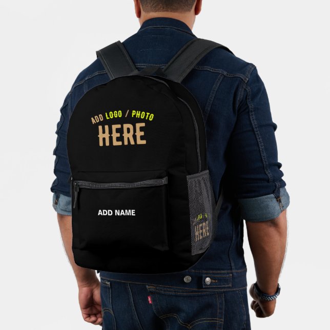 MODERNE, STYLISCH ZOLLBARE, SCHWARZE VERIFIZIERTE  BEDRUCKTER RUCKSACK (Insitu (Modell))