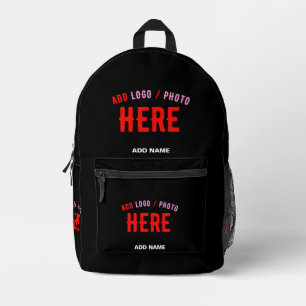 MODERNE, STYLISCH ZOLLBARE, SCHWARZE VERIFIZIERTE  BEDRUCKTER RUCKSACK