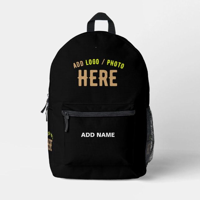 MODERNE, STYLISCH ZOLLBARE, SCHWARZE VERIFIZIERTE  BEDRUCKTER RUCKSACK (Vorderseite)