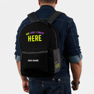 MODERNE, STYLISCH ZOLLBARE, SCHWARZE VERIFIZIERTE  BEDRUCKTER RUCKSACK