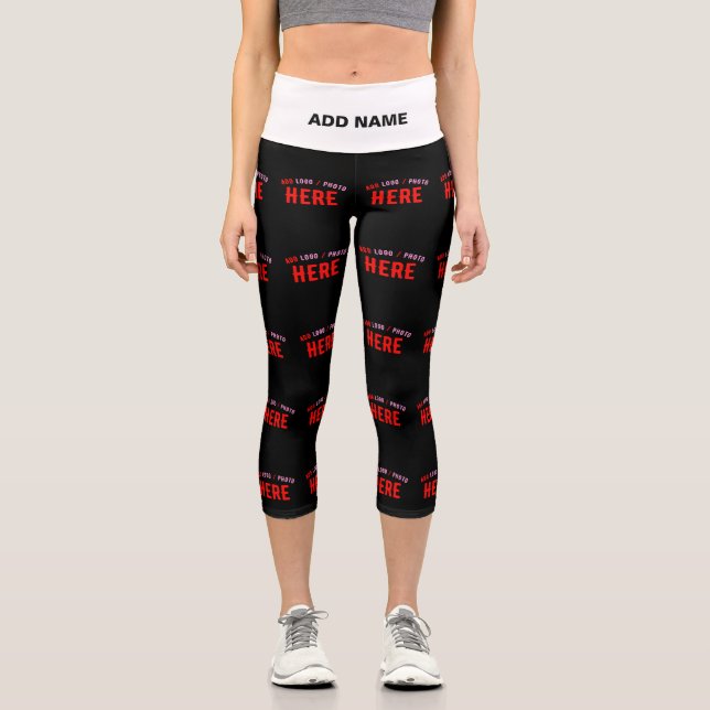 MODERNE, STYLISCH ZOLLBARE, SCHWARZE VERIFIZIERTE  CAPRI LEGGINGS (Vorderseite)