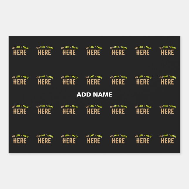 MODERNE, STYLISCH ZOLLBARE, SCHWARZE VERIFIZIERTE  GESCHENKPAPIER SET (Vorderseite)