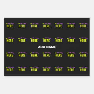 MODERNE, STYLISCH ZOLLBARE, SCHWARZE VERIFIZIERTE  GESCHENKPAPIER SET