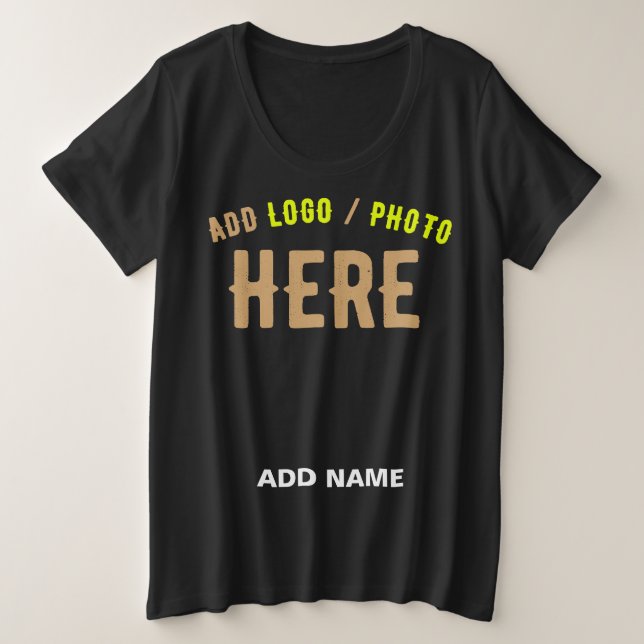 MODERNE, STYLISCH ZOLLBARE, SCHWARZE VERIFIZIERTE  GROßE GRÖßE T-Shirt (Design vorne)