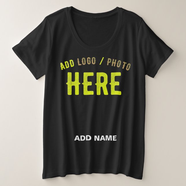 MODERNE, STYLISCH ZOLLBARE, SCHWARZE VERIFIZIERTE  GROßE GRÖßE T-Shirt (Design vorne)