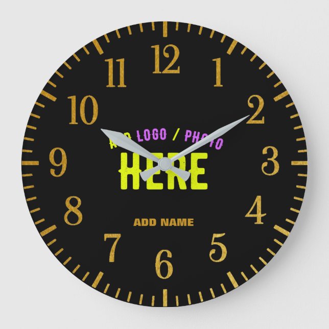 MODERNE, STYLISCH ZOLLBARE, SCHWARZE VERIFIZIERTE  GROßE WANDUHR (Vorderseite)