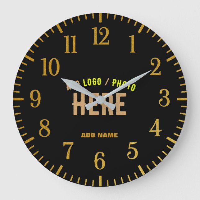 MODERNE, STYLISCH ZOLLBARE, SCHWARZE VERIFIZIERTE  GROßE WANDUHR (Vorderseite)