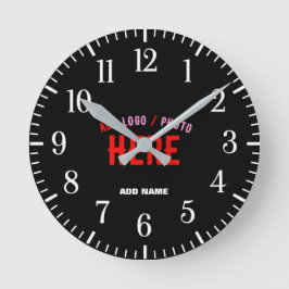 MODERNE, STYLISCH ZOLLBARE, SCHWARZE VERIFIZIERTE  RUNDE WANDUHR