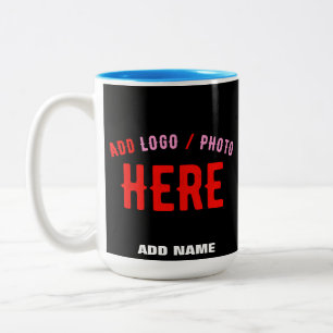 MODERNE, STYLISCH ZOLLBARE, SCHWARZE VERIFIZIERTE ZWEIFARBIGE TASSE