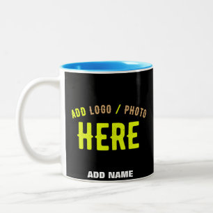 MODERNE, STYLISCH ZOLLBARE, SCHWARZE VERIFIZIERTE  ZWEIFARBIGE TASSE