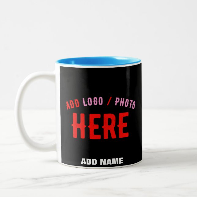 MODERNE, STYLISCH ZOLLBARE, SCHWARZE VERIFIZIERTE  ZWEIFARBIGE TASSE (Links)