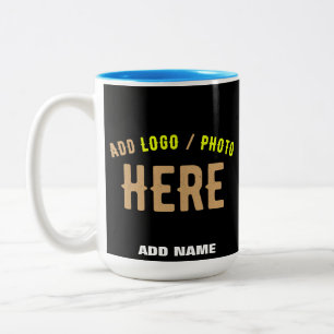 MODERNE, STYLISCH ZOLLBARE, SCHWARZE VERIFIZIERTE  ZWEIFARBIGE TASSE