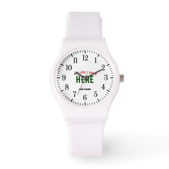 MODERNE, STYLISCH ZOLLBARE WEISSE, ÜBERPRÜFT MARKI ARMBANDUHR (Vorderseite)