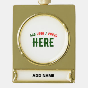 MODERNE, STYLISCH ZOLLBARE WEISSE, ÜBERPRÜFT MARKI Banner-Ornament GOLD