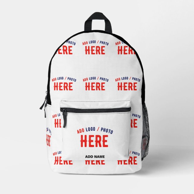 MODERNE, STYLISCH ZOLLBARE WEISSE, ÜBERPRÜFT MARKI BEDRUCKTER RUCKSACK (Vorderseite)