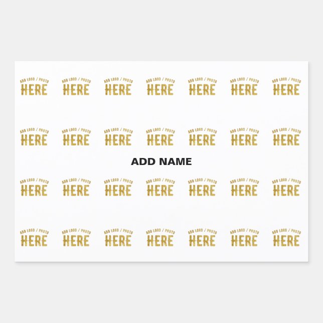 MODERNE, STYLISCH ZOLLBARE WEISSE, ÜBERPRÜFT MARKI GESCHENKPAPIER SET (Vorderseite)