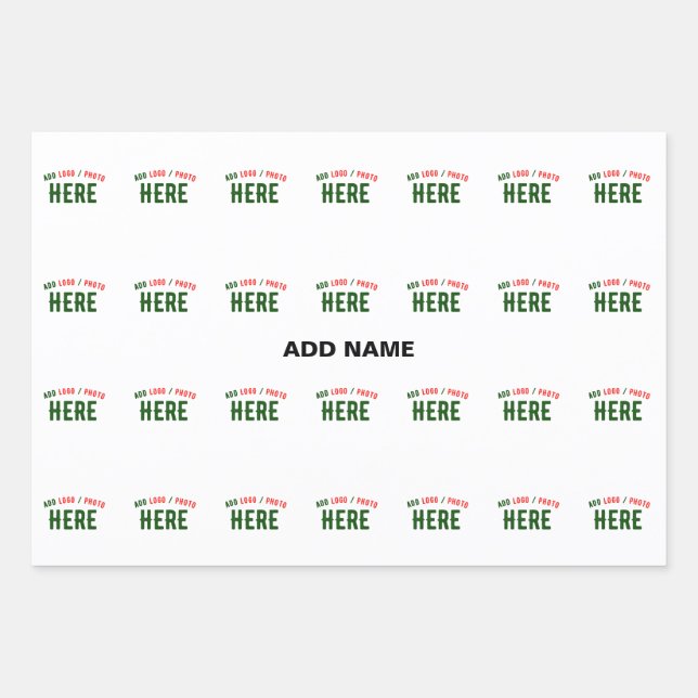 MODERNE, STYLISCH ZOLLBARE WEISSE, ÜBERPRÜFT MARKI GESCHENKPAPIER SET (Vorderseite)