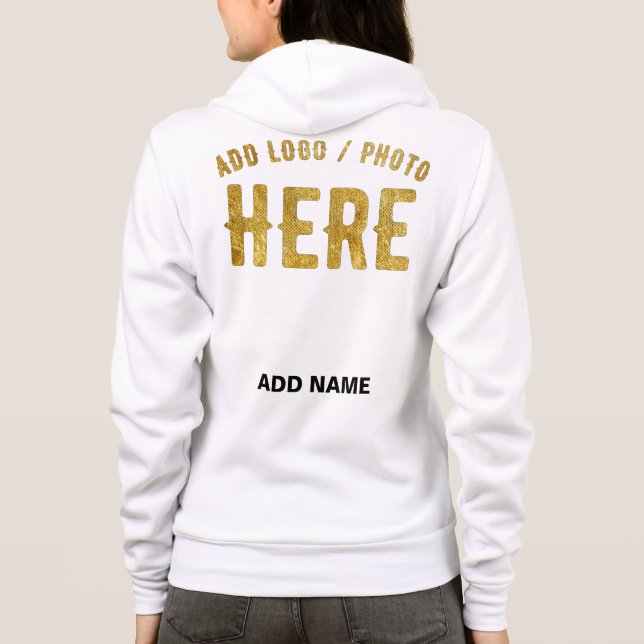 MODERNE, STYLISCH ZOLLBARE WEISSE, ÜBERPRÜFT MARKI HOODIE (Rückseite)