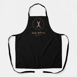 Moderne Stylist-Schere Schwarze Rose Goldname Schürze