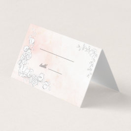 Moderne, subtile Blush Bloral Hochzeitskarte