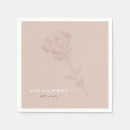 Moderne, subtile Blush Pink Hochzeit Serviette