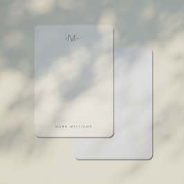 Moderne, subtile Mit Monogramm Anfangs- und Namens Mitteilungskarte