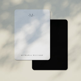 Moderne, subtile Mit Monogramm Anfangs- und Namens Mitteilungskarte