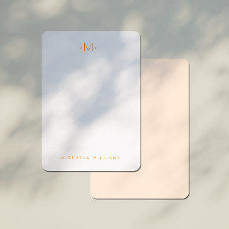 Moderne, subtile Mit Monogramm Initial- und Namens Mitteilungskarte