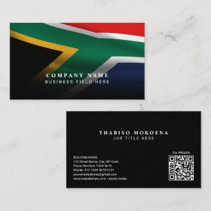 Moderne südafrikanische Nationalflagge mit QR-Code Visitenkarte