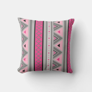 Moderne Südwestgeometrie, Rosa und Grau Kissen