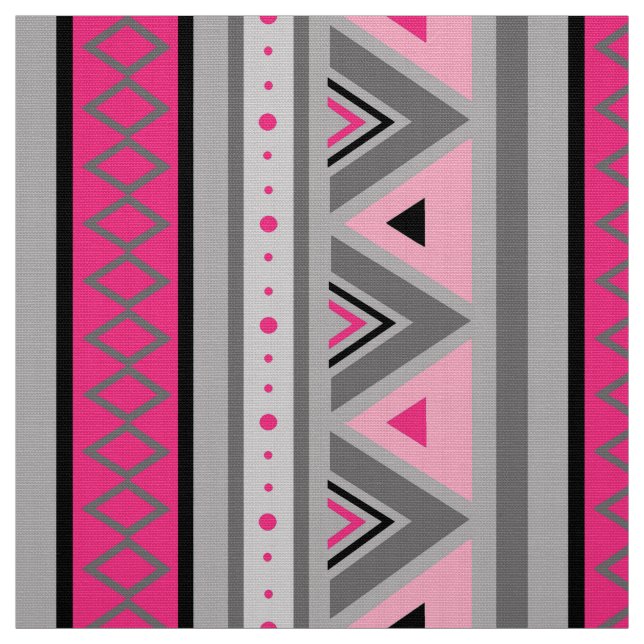 Moderne Südwestgeometrie, Rosa und Grau Stoff (Muster)