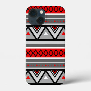 Moderne Südwestgeometrie, Rot & Grau / Grau Case-Mate iPhone Hülle
