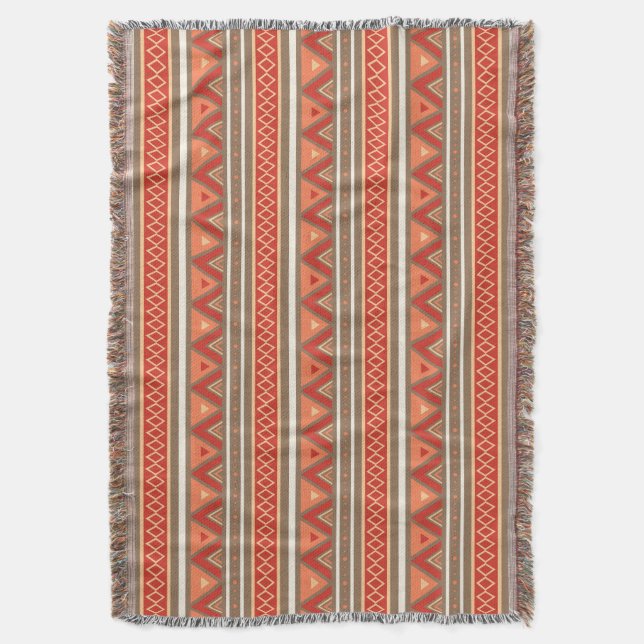 Moderne Südwestgeometrie, Taupe & Orange Decke (Vorderseite Vertikal)
