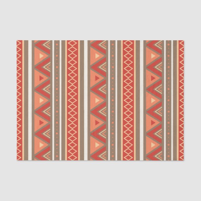 Moderne Südwestgeometrie, Taupe & Orange Seidenpapier (Vorderseite)