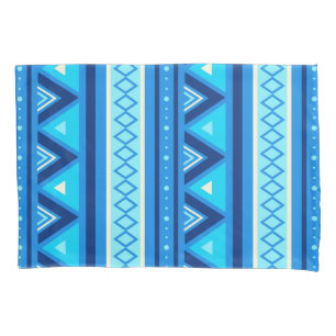Moderne südwestliche Geometrie, Blau und Türkis Kissenbezug