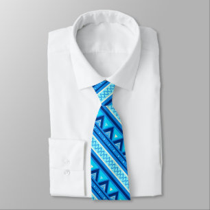 Moderne südwestliche Geometrie, Blau und Türkis Krawatte