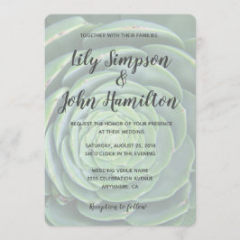 Moderne, sukkulente Hochzeitseinladung Einladung