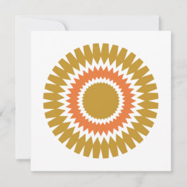 Moderne Sunburt Flat Note Card in Orange und Gold Mitteilungskarte
