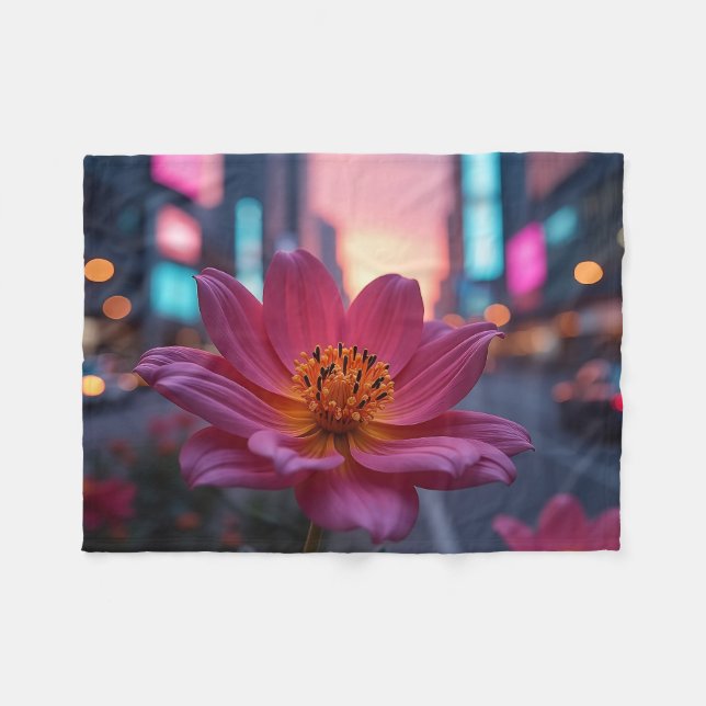 Moderne Sunrise Bloom Fleecedecke (Vorderseite (Horizontal))
