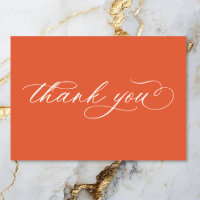 Moderne Sunset Orange Script Minimal Wedding